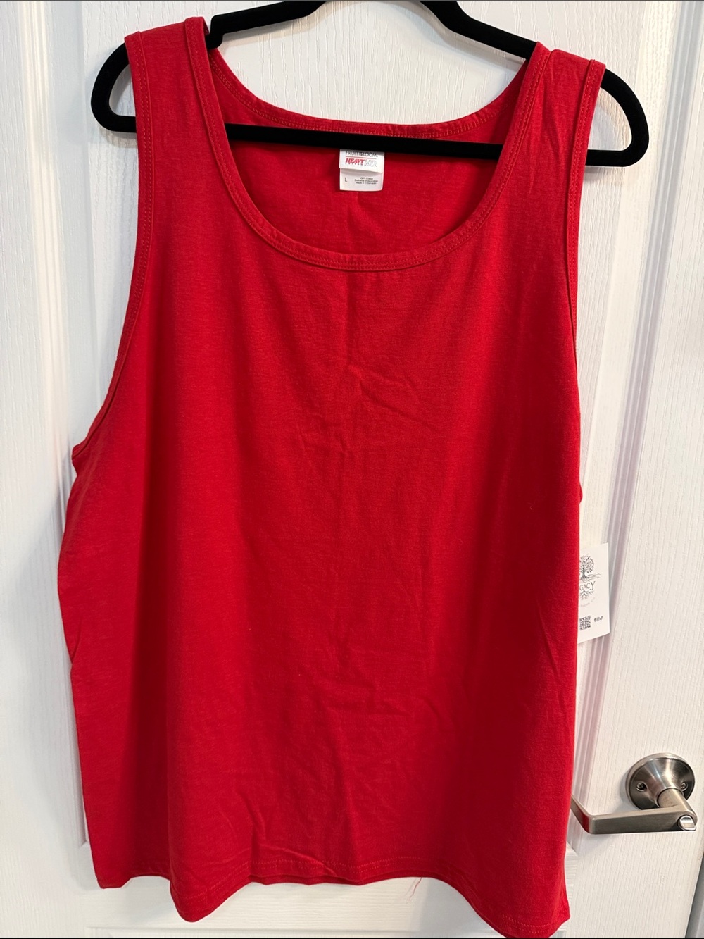 🔥2 for 1- Fruit of the Loom Men’s Bright Red Tank Top & Basic Heather Grey Tee
